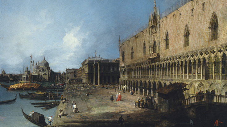 Canaletto Paints the Molo from the Ponte della Paglia